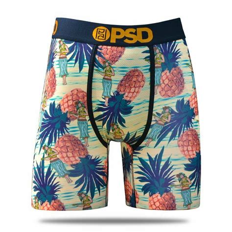 Psd Pineapple Hula Girls Tropical Hawaiian Mens Boxer Briefs Underwear