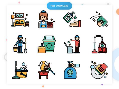 50 Free Cleaning Icon Set Icons Fribly