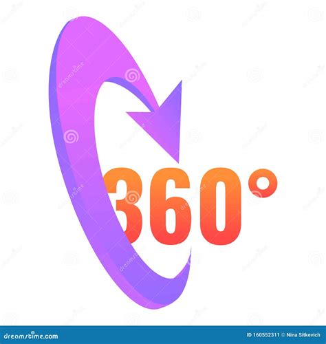 360 Degrees Angle Icon Cartoon Style Stock Vector Illustration Of