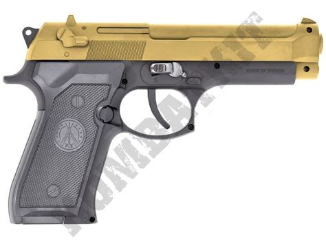 M9 Bb Gun Beretta Replica Co2 Gas Airsoft Pistol Black Gold 2 Tone