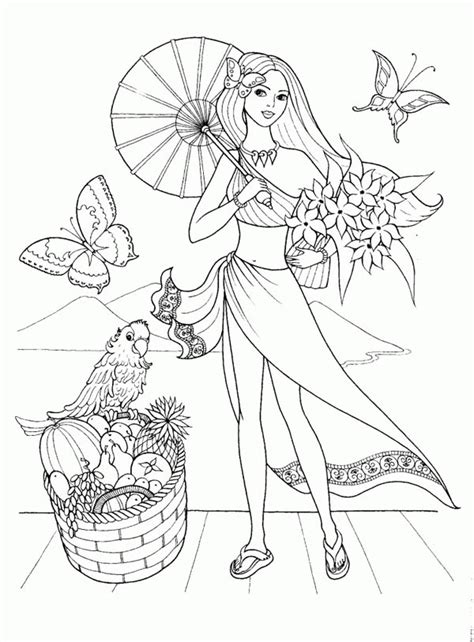 Fashion Model For Summertime Coloring Page Coloring Sky