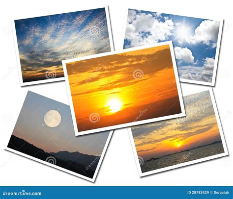 Collage Of Sky Postcards Stock Image Image Of Season 28783429