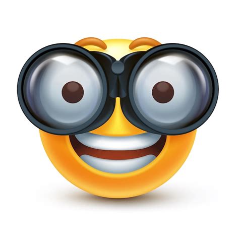 Premium Vector Binoculars Emoji Emoticon Looking Into The Distance