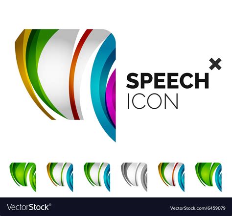 Set Of Abstract Speech Bubble And Cloud Icons Vector Image