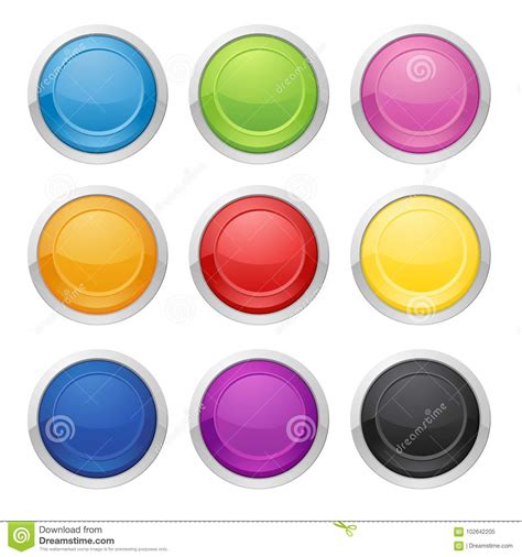 Colorful Round Buttons Illustration Stock Vector Illustration Of
