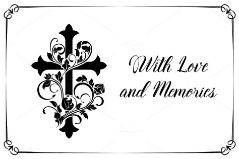 Funeral Vector Card With Cross Pre Designed Vector Graphics ~ Creative Market