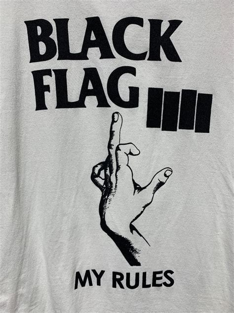 Black Flag My Rules Middle Finger Graphic T Shirt As Is Boardwalk Vintage