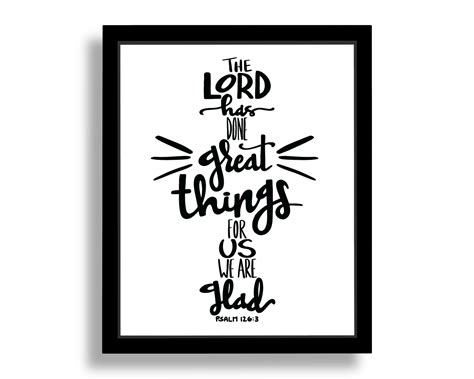 Psalm 126 3 Bible Verse Art Print Hand Lettered Scripture Etsy