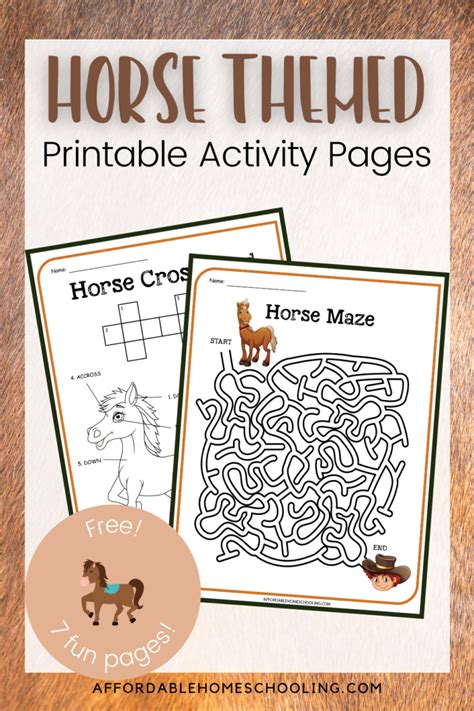 Engaging Printable Horse Activities For Kids