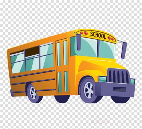 School Bus Cartoon Clipart Transport Transparent Clip Art