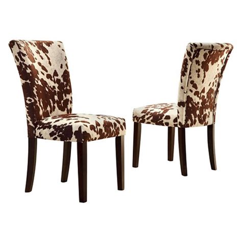 Shop cowhide dining room chairs and other cowhide seating from the world's best dealers at 1stdibs. Quinby Parson Dining Chair Wood/Brown Cowhide (Set of 2 ...