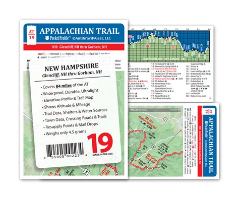 Appalachian Trail Map At 19 Glencliff Nh Gorham Nh At Pocket Profile