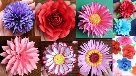 10 Simple And Beautiful Paper Flowers Paper Craft Diy Flowers