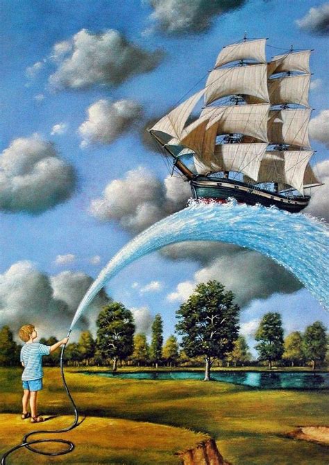 Sailing On A Spray Rafal Olbinski 01 Surrealism Painting Surreal Art