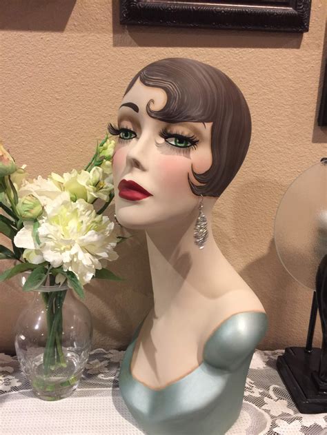 Vintage Style Art Deco Flapper Mannequin Head Hat Std Etsy