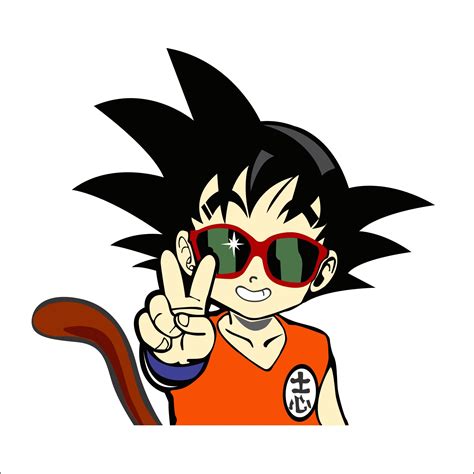 Young Goku Peace Sign Sticker Bomex Graphics
