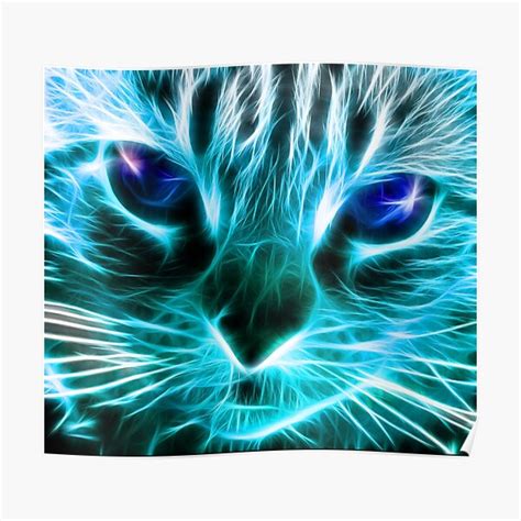 Lightning Cat Poster By Augustinet Redbubble