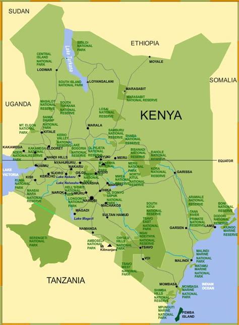 Map Of Kenya Kenya Safari Destinations