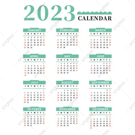 2023 Calendar Planner Vector Design Images 2023 Cyan Calendar 2023