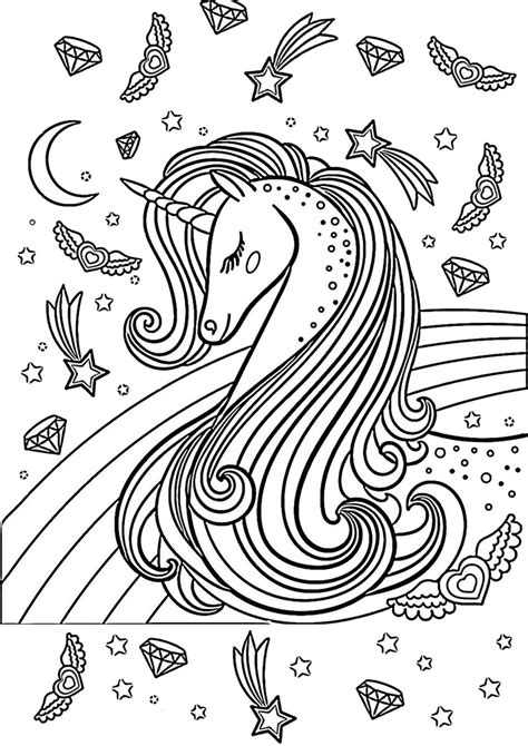 47 Cute Unicorn Coloring Pages For Adults PNG COLORIST