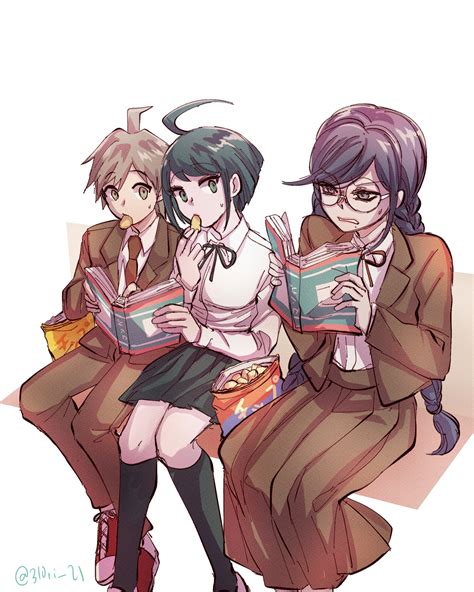 Naegi Makoto Fukawa Toko And Naegi Komaru Danganronpa And 1 More