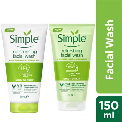 Jual Simple Refreshing Moisturizing Facial Wash Kind To Skin 150 Ml