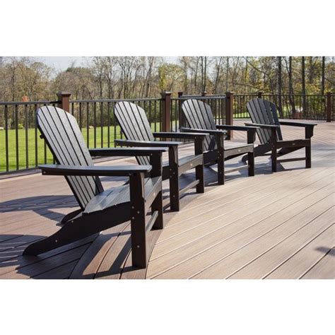 Trex Outdoor Furniture Yacht Club Charcoal Black Plastic Stationary