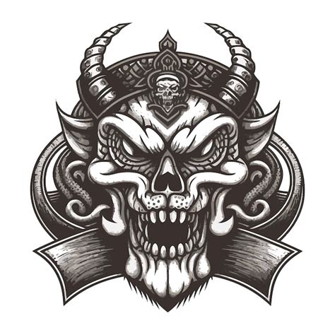 Premium Vector Skull Devil Ornament