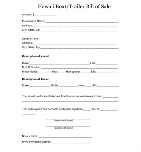 Free Trailer Bill Of Sale Form Word Pdf Eforms Free Boat And Trailer