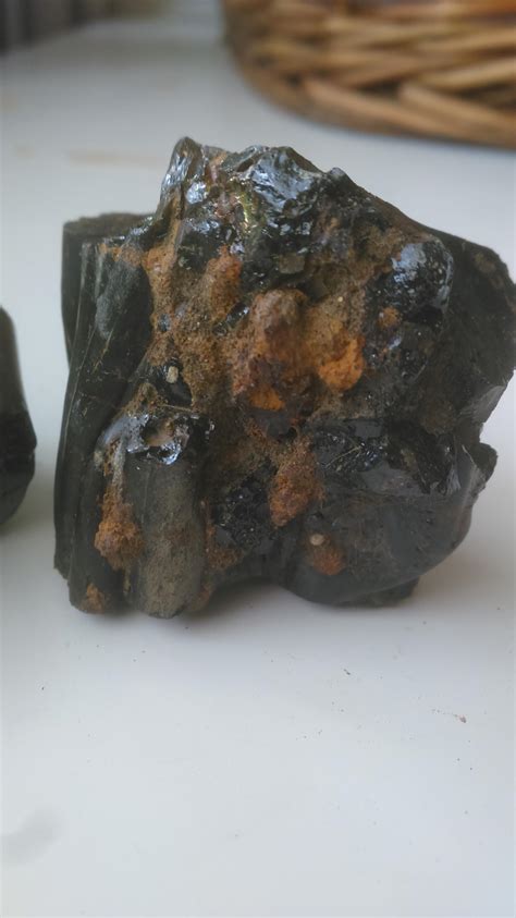 Identification Request Metallic Black Rock With Rust Earth Science