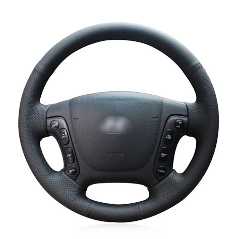 Loncky Car Custom Fit Oem Black Genuine Leather Steering Wheel Cover