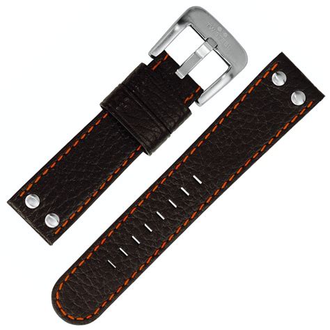 Tw Steel Watch Strap Tw661 Tw800 Black With Orange Red Stitching 22mm