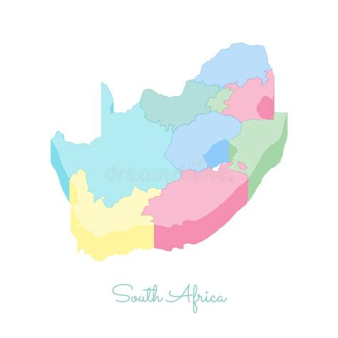 South Africa Region Map Colorful Isometric Top Stock Vector