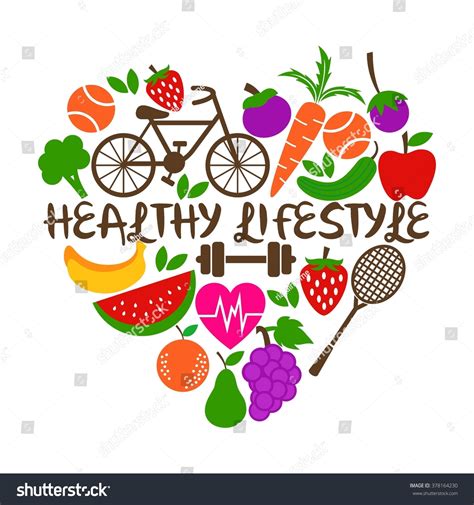 Healthy Lifestyle Poster Template Stock Vector Illustration 378164230