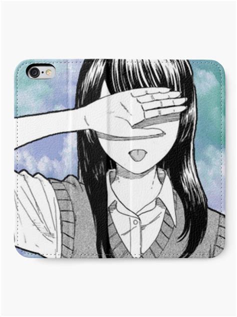 Lonely Girl Sad Japanese Anime Aesthetic Iphone Wallet