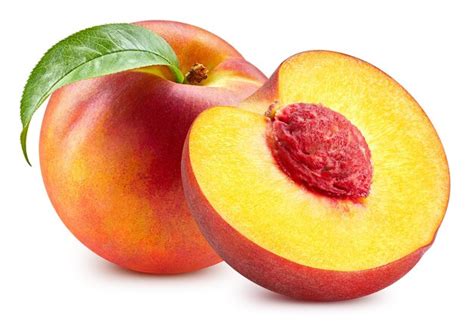 Premium Photo Peach Fresh Organic Peach With Leaves Isolated On White