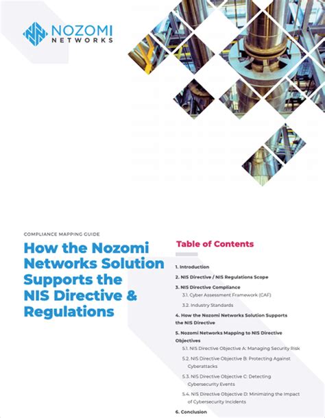 nozomi networks mapping guide how the nozomi networks solution supports the nis directive