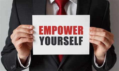 Premium Photo Businessman Holding A Card With Text Empower Yourself