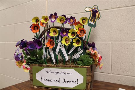 a creative hopes and dreams display from a first grade classroom in