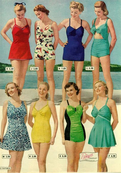 Womens Swimsuits From A 1948 Eatons Catalog Vintage Bathing Suits Vintage Swimsuits Women