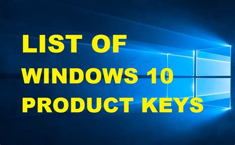 Windows Products Keys List