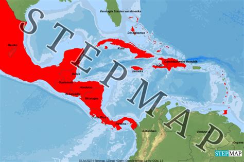 Stepmap Mittelamerika Und Karibik Landkarte F R Mittelamerika