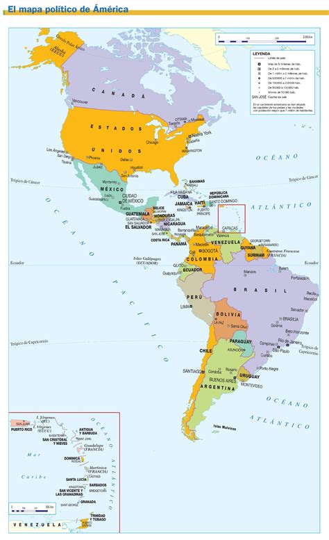 Mapas América Lista De Países Y Capitales Escuela De Mapas