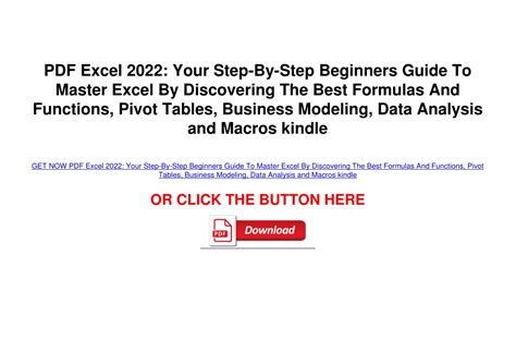 Ppt Pdf Excel 2022 Your Step By Step Beginners Guide To Master Excel