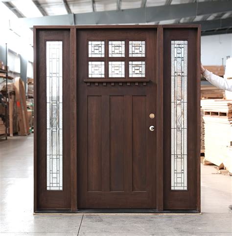 Cl 117 Craftsman Entry Doors With Clear Glass Craftsman Style Front