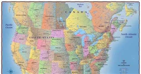 Map Of Northern United States And Canada United States Map Europe Map