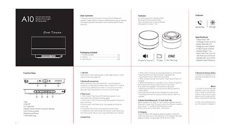 Duntuo Electronics DT-A10 Bluetooth speaker User Manual