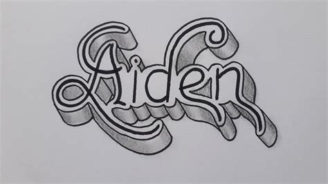 3d Drawing Name On Paper Aiden How To Write Calligraphy Art For