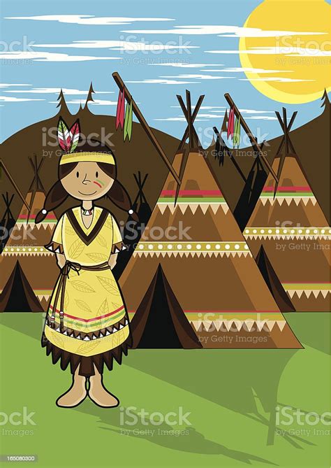 Native American Indian Girl Stock Illustration Download Image Now
