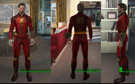 The Flash Suit Vault Suit Reskin At Fallout 4 Nexus Mods And Community
